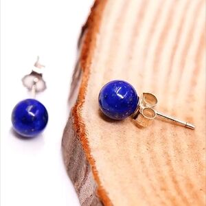 Natural Lapis Lazuli Stud Earrings